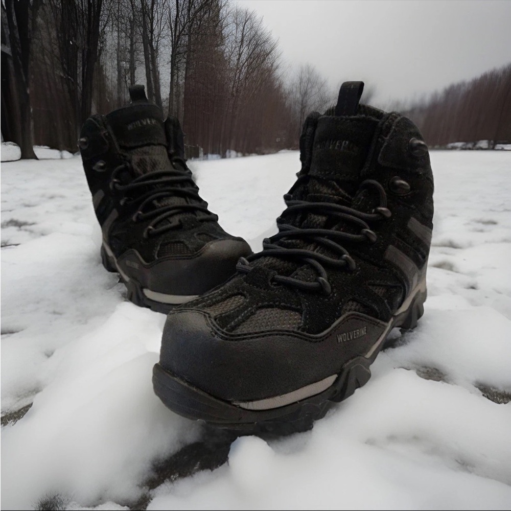 Wolverine/W881017 Wilderness Mid Hiker Steel Toe Black Boots Women’s 6 NWHB - Picture 3 of 8